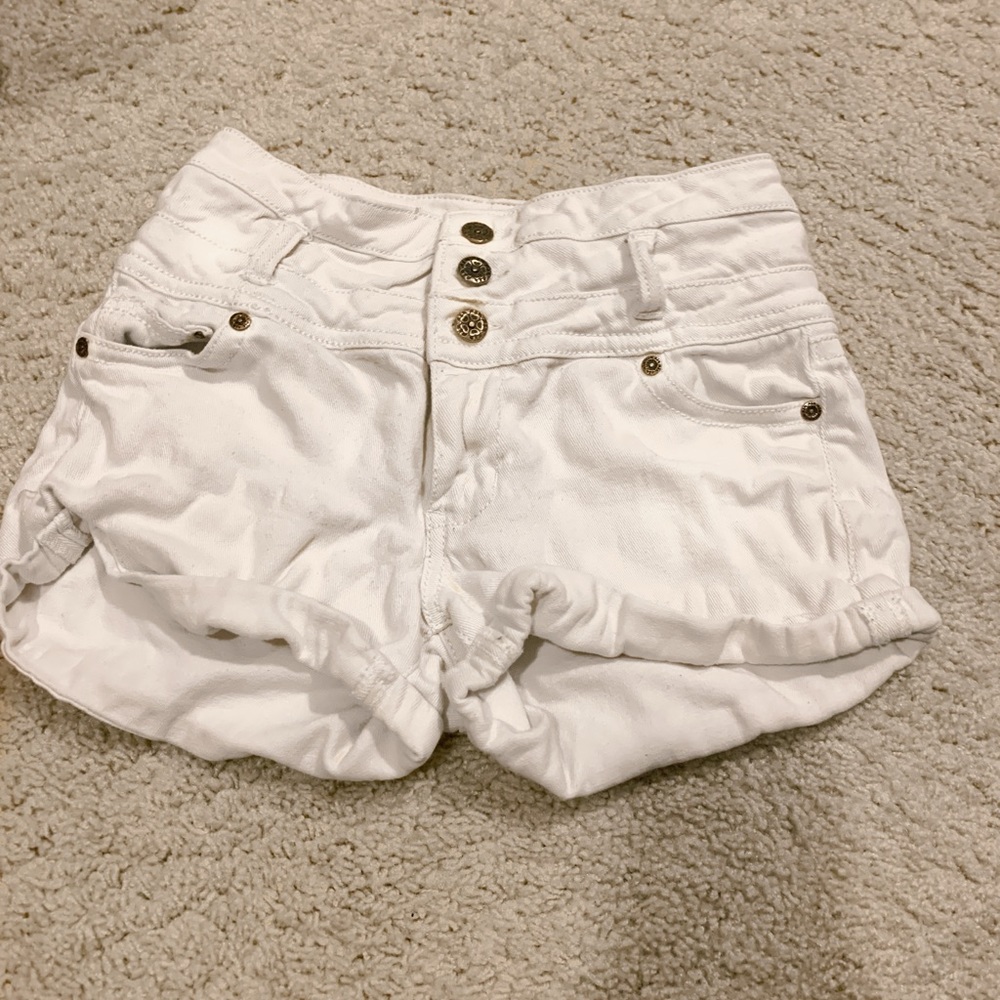 White Jean shorts